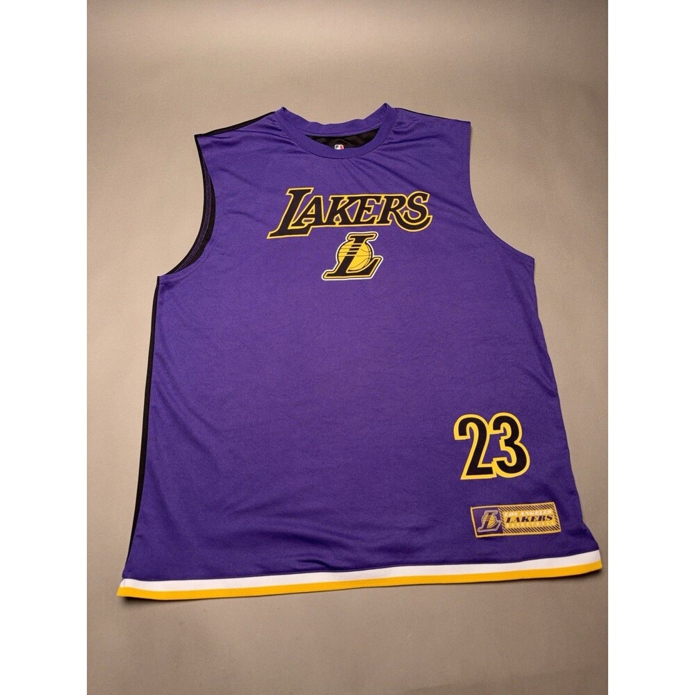 Los Angeles Lakers Lebron James #23 Purple Yellow Jersey Size XL NBA EUC